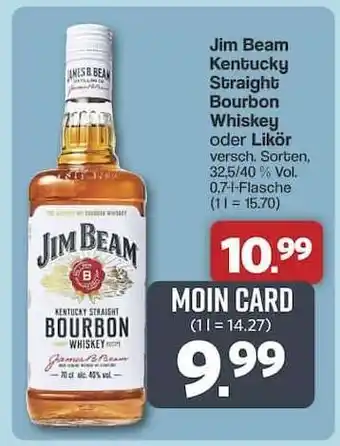 Famila Nord Ost Jim Beam Kentucky Straight Bourbon Whiskey oder Likör Angebot