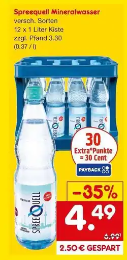 Netto Marken-Discount Spreequell Mineralwasser Angebot