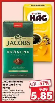 Kaufland JACOBS Krönung oder CAFÉ HAG Kaffee Angebot