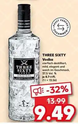 Kaufland Three Sixty Vodka Angebot