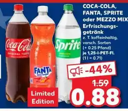 Kaufland COCA-COLA, FANTA, SPRITE oder MEZZO MIX Erfrischungsgetränk Angebot