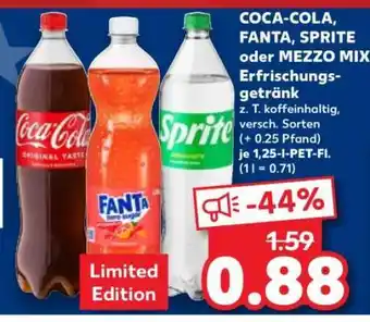 Kaufland COCA-COLA, FANTA, SPRITE oder MEZZO MIX Erfrischungsgetränk Angebot