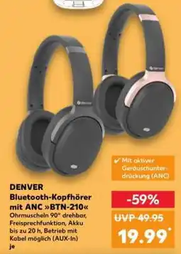 Kaufland DENVER Bluetooth-Kopfhörer mit ANC BTN-210 Angebot