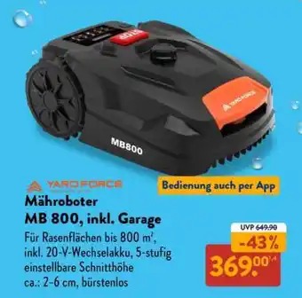 Aldi Süd Mähroboter MB 800, inkl. Garage Angebot