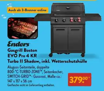 Aldi Süd Gasgrill Boston EVO Pro 4 KR Turbo II Shadow, inkl. Wetterschutzhülle Angebot