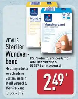 Aldi Nord VITALIS Steriler Wundverband Angebot