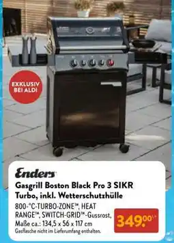 Aldi Nord Gasgrill Boston Black Pro 3 SIKR Turbo, inkl. Wetterschutzhülle Angebot