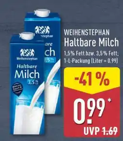 Aldi Nord Weihenstephan Haltbare Milch Angebot