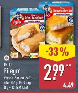 Aldi Nord IGLO Filegro Angebot