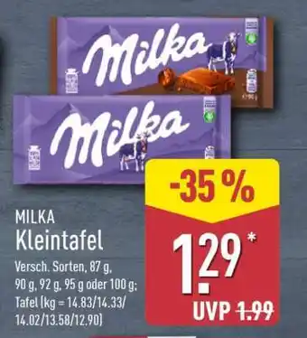 Aldi Nord MILKA Kleintafel Angebot