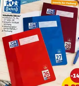 PENNY Oxford Schulhefte DIN A4 Angebot
