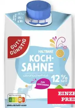 Scheck-in-Center Gut & Günstig H-Kochsahne Angebot