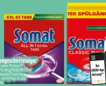 Edeka Somat Spülmaschinen Tabs All-in-1 Extra XXL Angebot