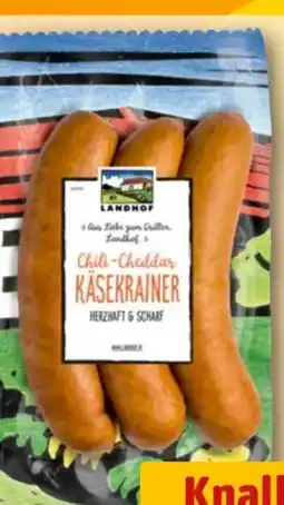 REWE Landhof Chili-Cheddar Käsekrainer Angebot