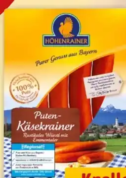 REWE Höhenrainer Puten Käsekrainer Angebot
