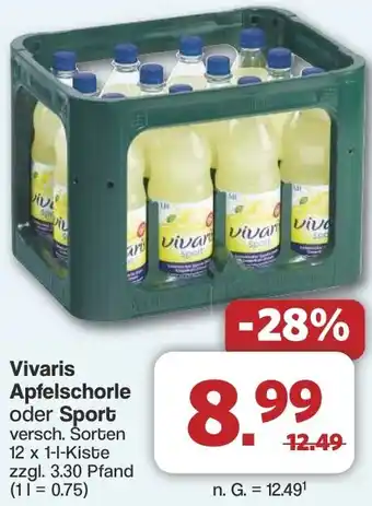 Famila Nord West Vivaris Apfelschorle oder Sport Angebot