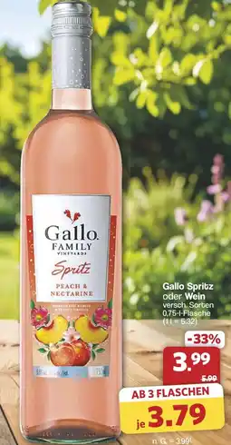 Famila Nord West Gallo Spritz oder Wein Angebot