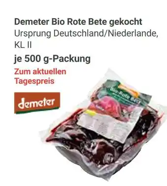 Globus Demeter bio rote bete gekocht Angebot