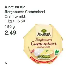Globus Alnatura bergbauern camembert Angebot