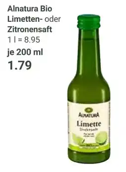 Globus Alnatura limetten- oder zitronensaft Angebot