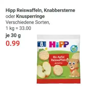 Globus Hipp reiswaffeln, knabbersterne oder knusperringe Angebot
