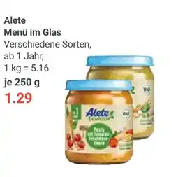 Globus Alete menü im glas Angebot