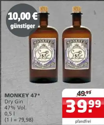 Getränke Quelle Monkey 47 dry gin Angebot