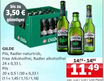 Getränke Quelle Gilde pils, radler naturtrüb, free alkoholfrei, radler alkoholfrei Angebot