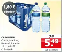 Getränke Quelle Carolinen classic, medium, naturell, limette Angebot