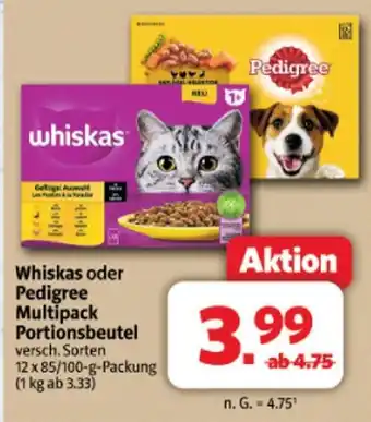 Markant Whiskas whiskas oder pedigree multipack portionsbeutel Angebot