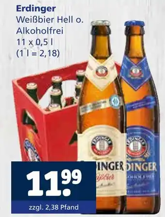 Getränkewelt Erdinger weißbier hell o. alkoholfrei Angebot