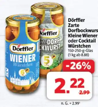 Markant Dörffler zarte dorfbockwurst kleine wiener oder cocktail würstchen Angebot