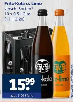 Getränkewelt Fritz-kola o. limo Angebot
