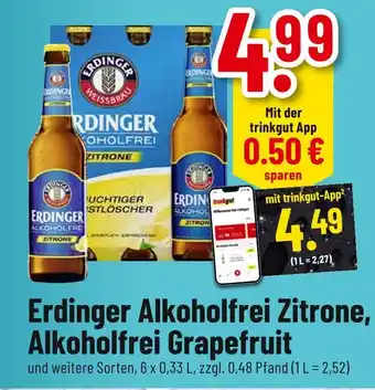 trinkgut Erdinger alkoholfrei zitrone Angebot
