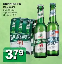 Getränkeparadies Gefromm Brinkhoff‘s pils, 0,0% Angebot