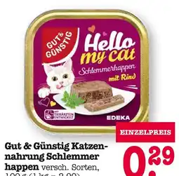 E-Center Gut & günstig katzennahrung schlemmerhappen Angebot