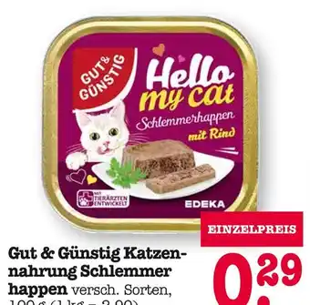 E-Center Gut & günstig katzennahrung schlemmerhappen Angebot