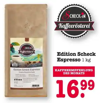 E-Center Check-in kaffeerösterei edition scheck espresso Angebot