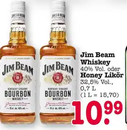 E-Center Jim beam whiskey oder honey likör Angebot