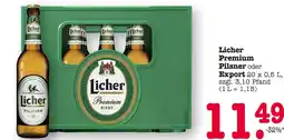 E-Center Licher premium pilsner oder export Angebot