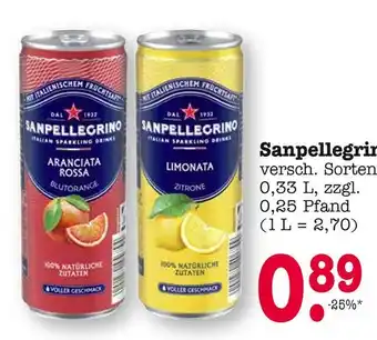 E-Center Sanpellegrino aranciata rossa oder limonata Angebot