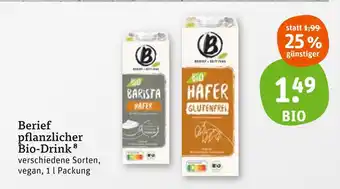 tegut Berief pflanzlicher bio-drink Angebot