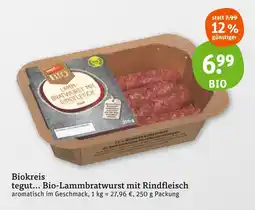 tegut Biokreis bio-lammbratwurst mit rindfleisch Angebot