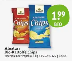 tegut Alnatura bio-kartoffelchips meersalz oder paprika Angebot