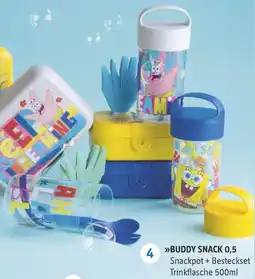 Famila Nord West BUDDY SNACK 0,5 Snackpot + Besteckset Trinkflasche Angebot