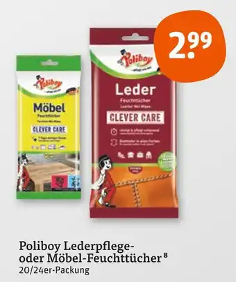 tegut Poliboy poliboy lederpflege- oder möbel-feuchttücher Angebot