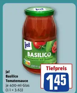 REWE Ja! basilico tomatensauce Angebot