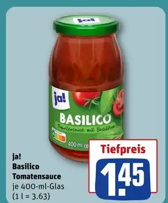 REWE Ja! basilico tomatensauce Angebot