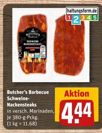 REWE Butcher’s barbecue schweine-nackensteaks Angebot