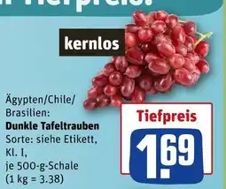 REWE Kernlos dunkle tafeltrauben Angebot
